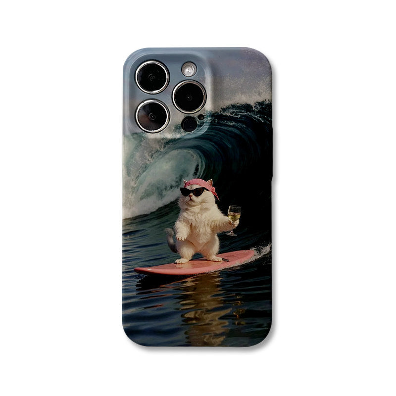 Tipsy Surfing Cat Phone Case