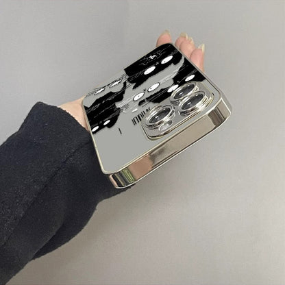 Silver Frame Cut-Out Cat Mirror Case