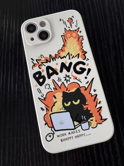 Angry Work Cat Explosion Phone Case