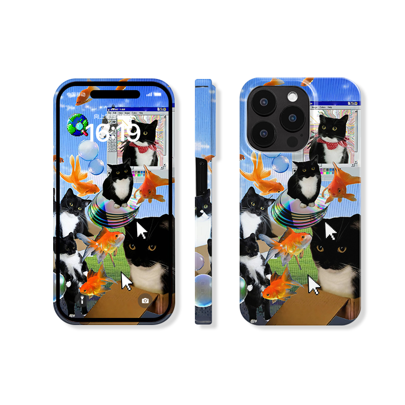 Y2K Millennium Cat Phone Hard Case