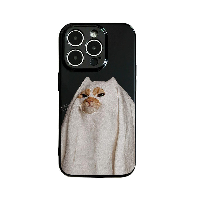 Ghost Kitty  Spooky Cute in a Sheet Phone Case