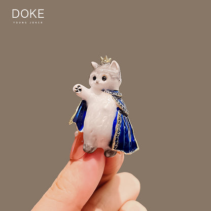 Prince Cartoon Cat 3D Brooch Pin