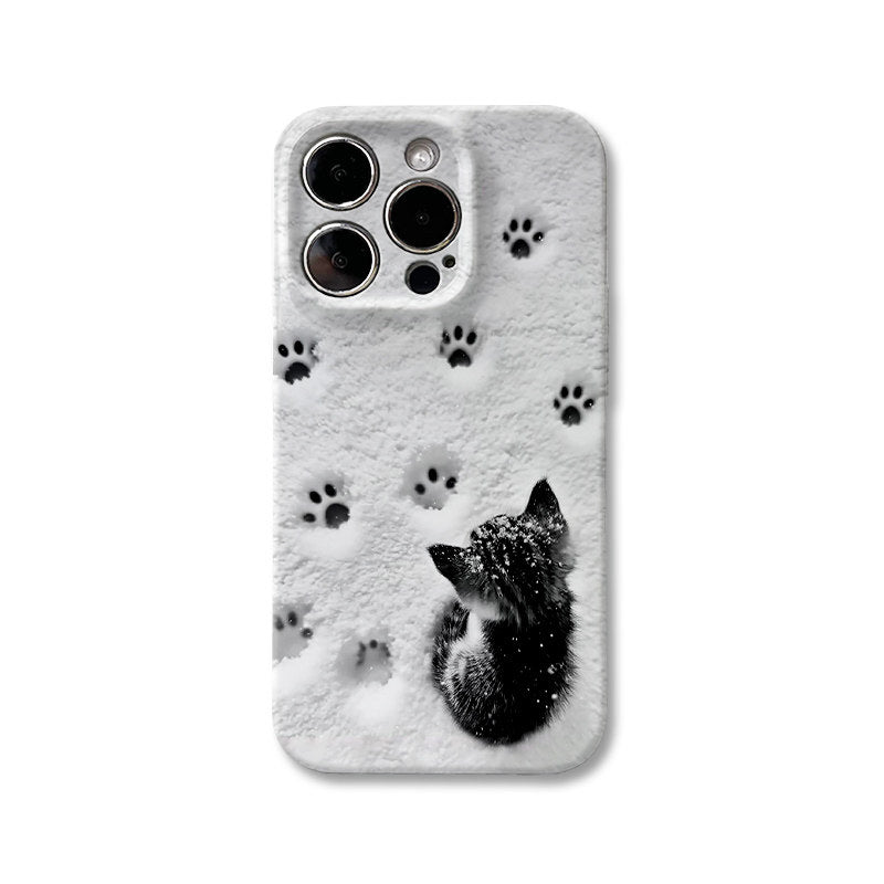 Snow Pawprints Kitty Case