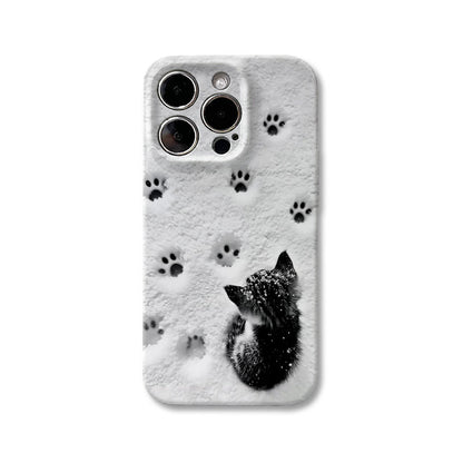 Snow Pawprints Kitty Case