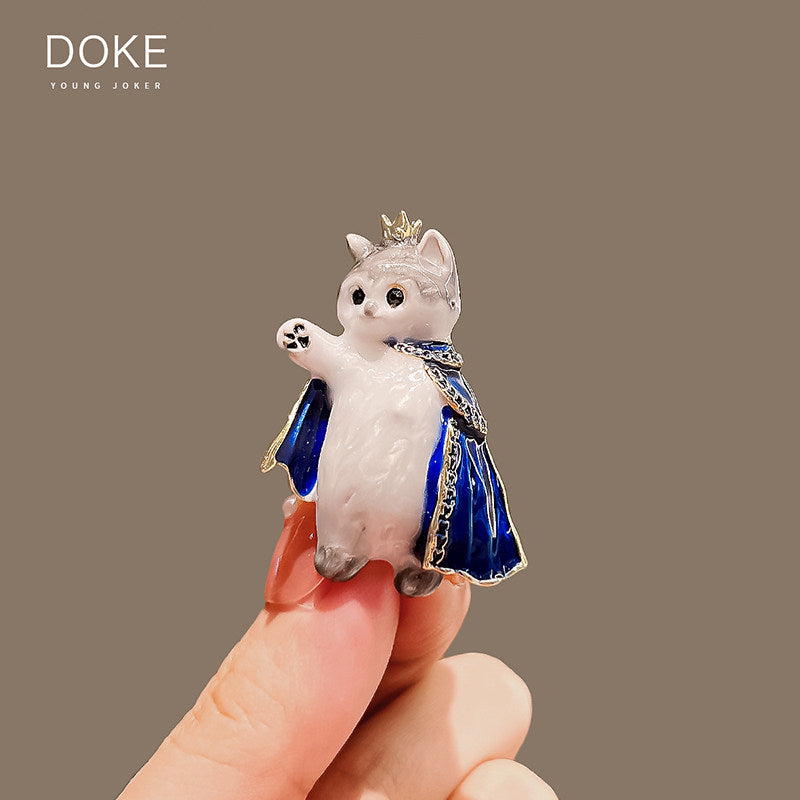Prince Cartoon Cat 3D Brooch Pin