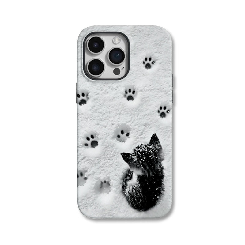 Snow Pawprints Kitty Case