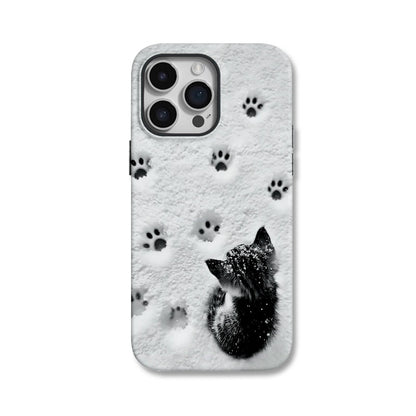 Snow Pawprints Kitty Case