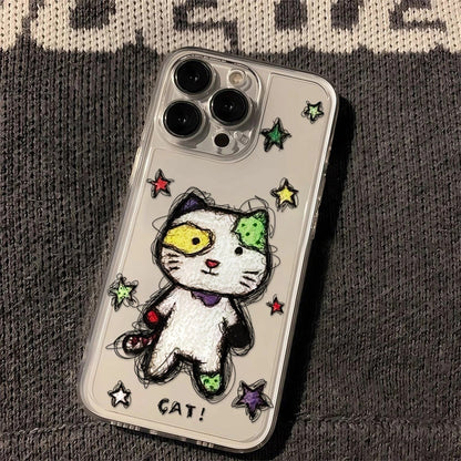 Starry Patchwork Kitty Phone Case