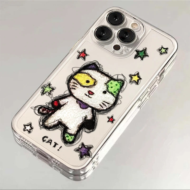 Starry Patchwork Kitty Phone Case