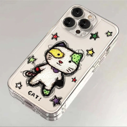 Starry Patchwork Kitty Phone Case