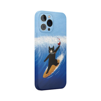 Little Wine Surfer Cat Case
