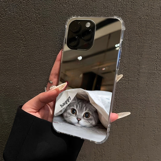 Newspaper Peekaboo Cat Phone Case