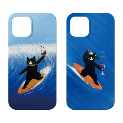 Little Wine Surfer Cat Case