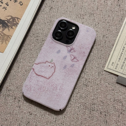 Cute Butterfly-Chasing Cat Phone Case