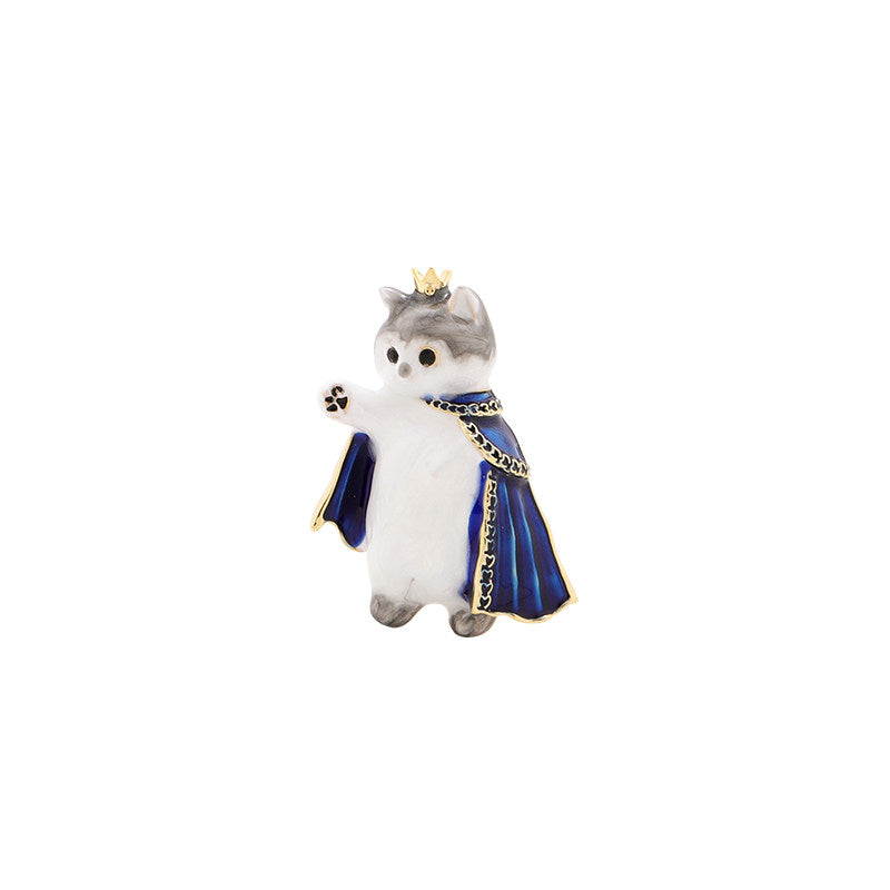 Prince Cartoon Cat 3D Brooch Pin