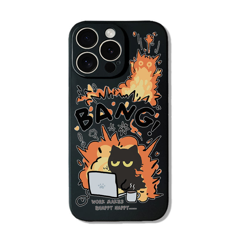 Angry Work Cat Explosion Phone Case