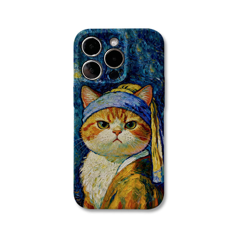 Classic Art Cat iPhone Case  Oil Painting Style Cute Phone Cover