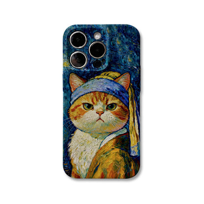 Classic Art Cat iPhone Case  Oil Painting Style Cute Phone Cover