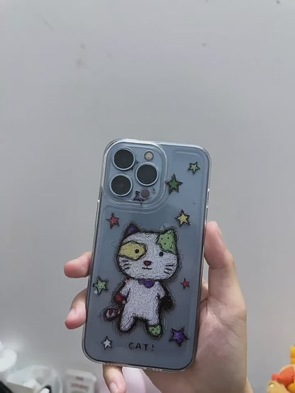 Starry Patchwork Kitty Phone Case