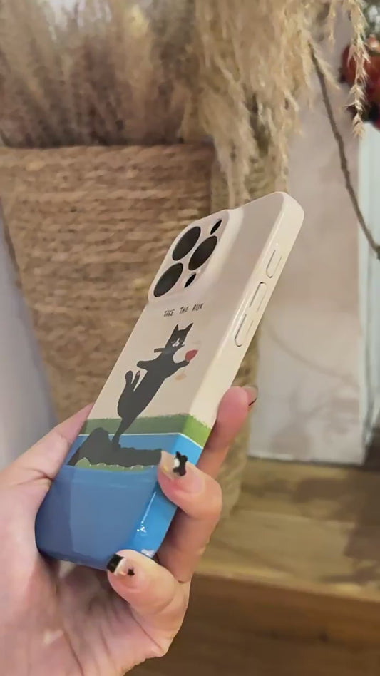 Wine Tasting Cat on Crocodile Case