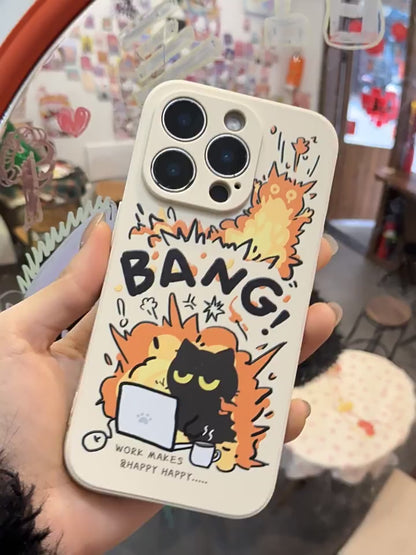 Angry Work Cat Explosion Phone Case