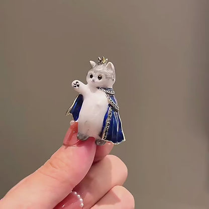 Prince Cartoon Cat 3D Brooch Pin