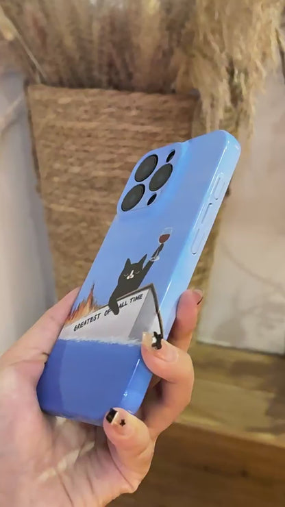 Cheers to Chaos Black Cat iPhone Case