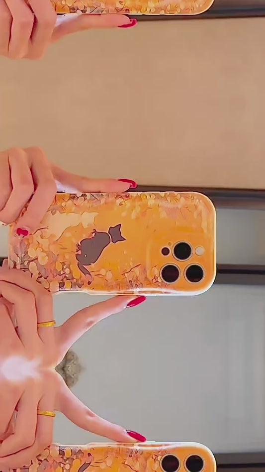 Oil Painting Style Black & White Cat Phone Case