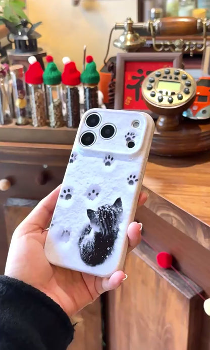 Snow Pawprints Kitty Case
