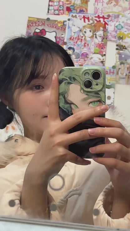 Green-Eyed Cat and Girl Case