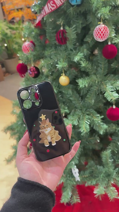 Orange Tabby Christmas Tree Case